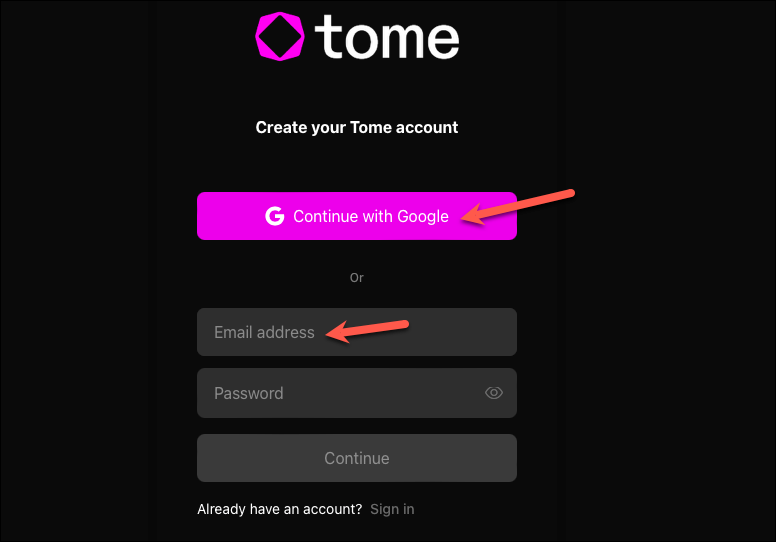 how to use tome app for presentation