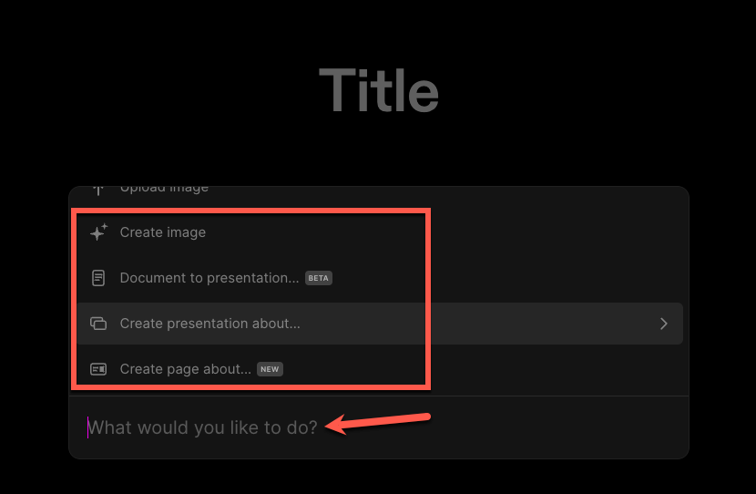 create a presentation tome