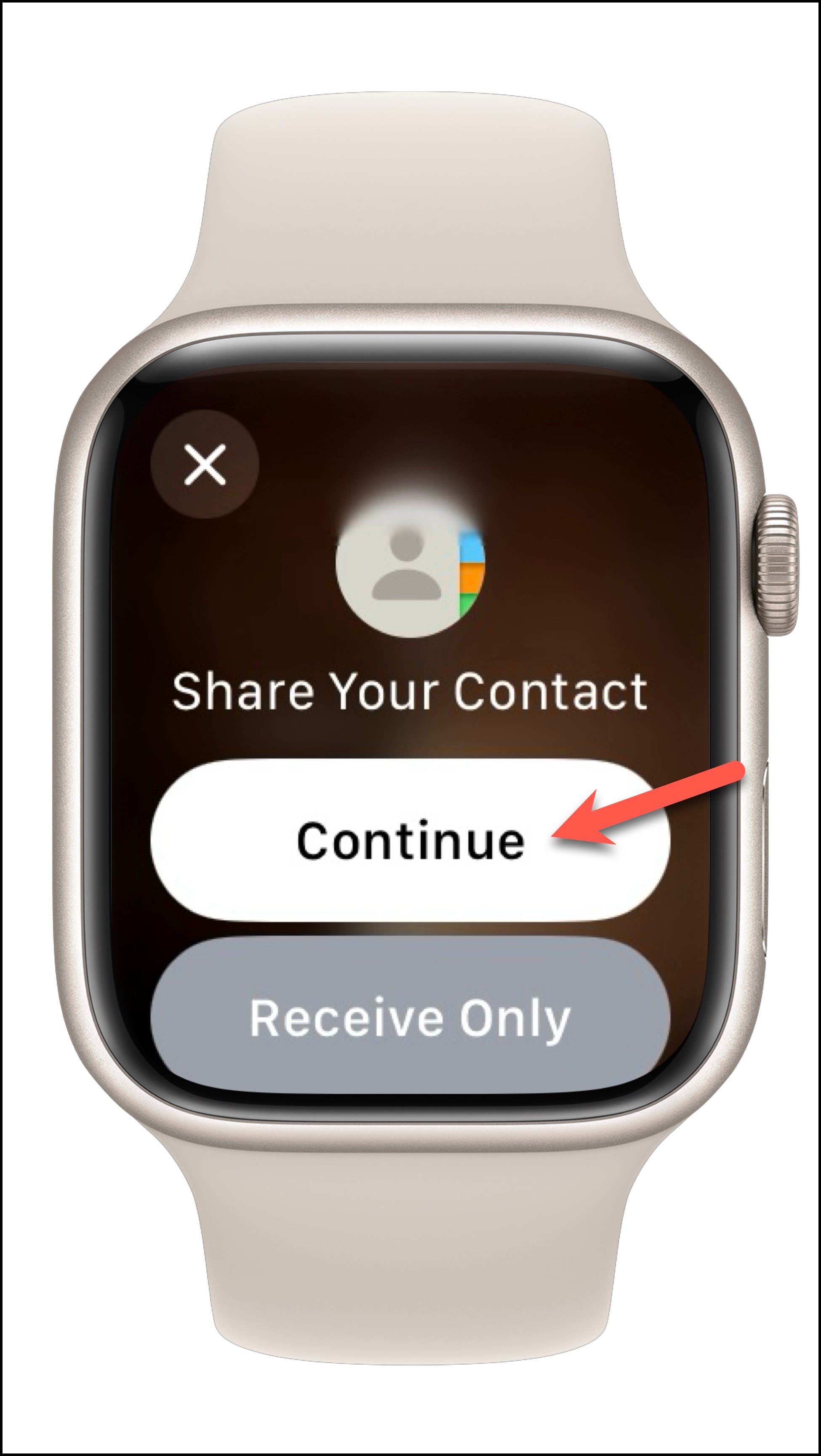 No contacts clearance on apple watch