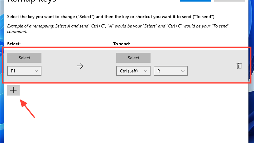 change keyboard button function