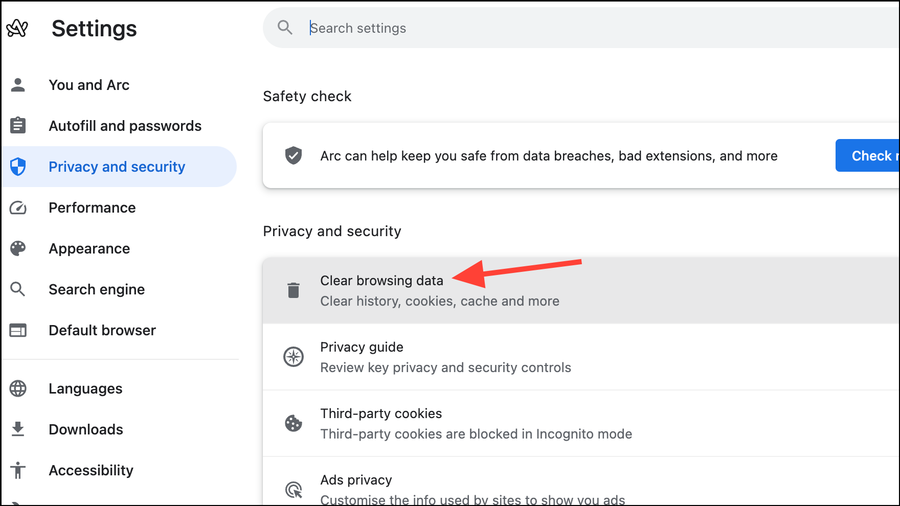 How to Clear Cache &amp; Cookies in Arc Browser