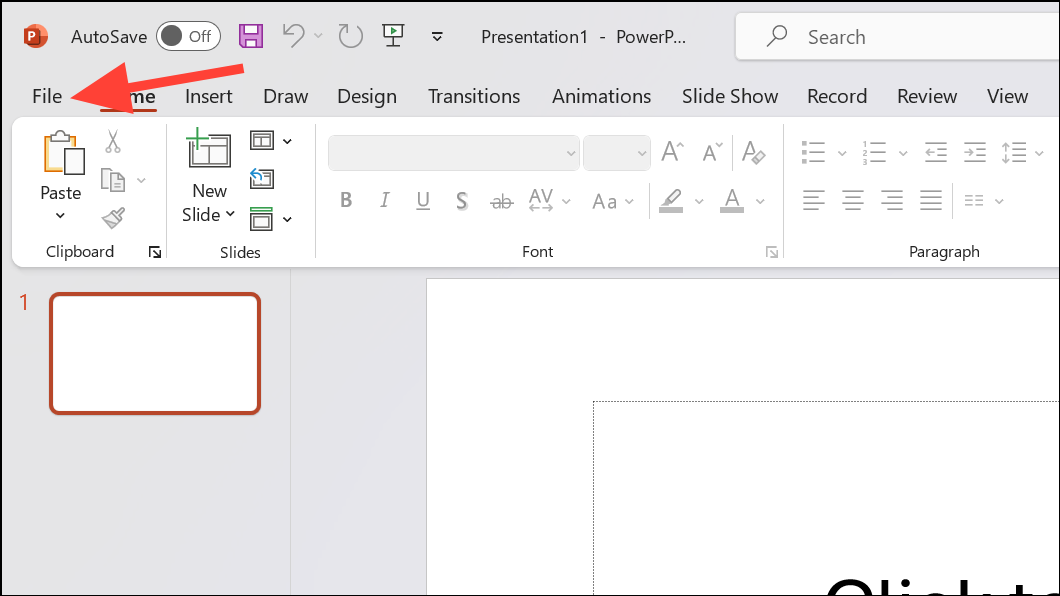 new presentation button