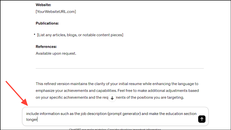 improve my resume with chatgpt