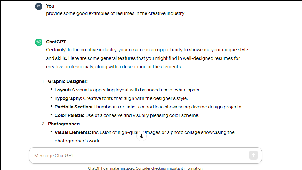 build a resume using chatgpt