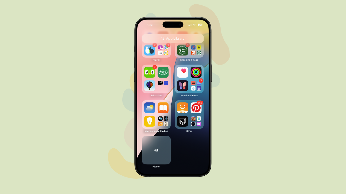 how do i add apps to my hidden folder on iphone