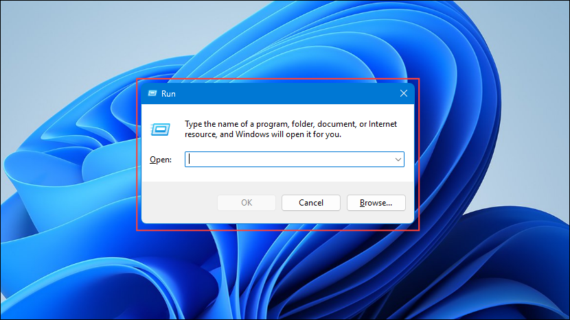 Run dialog box