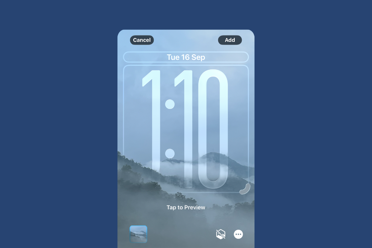 How to Extend/Stretch Clock in Lock Screen on iPhone and iPad (iOS 26)