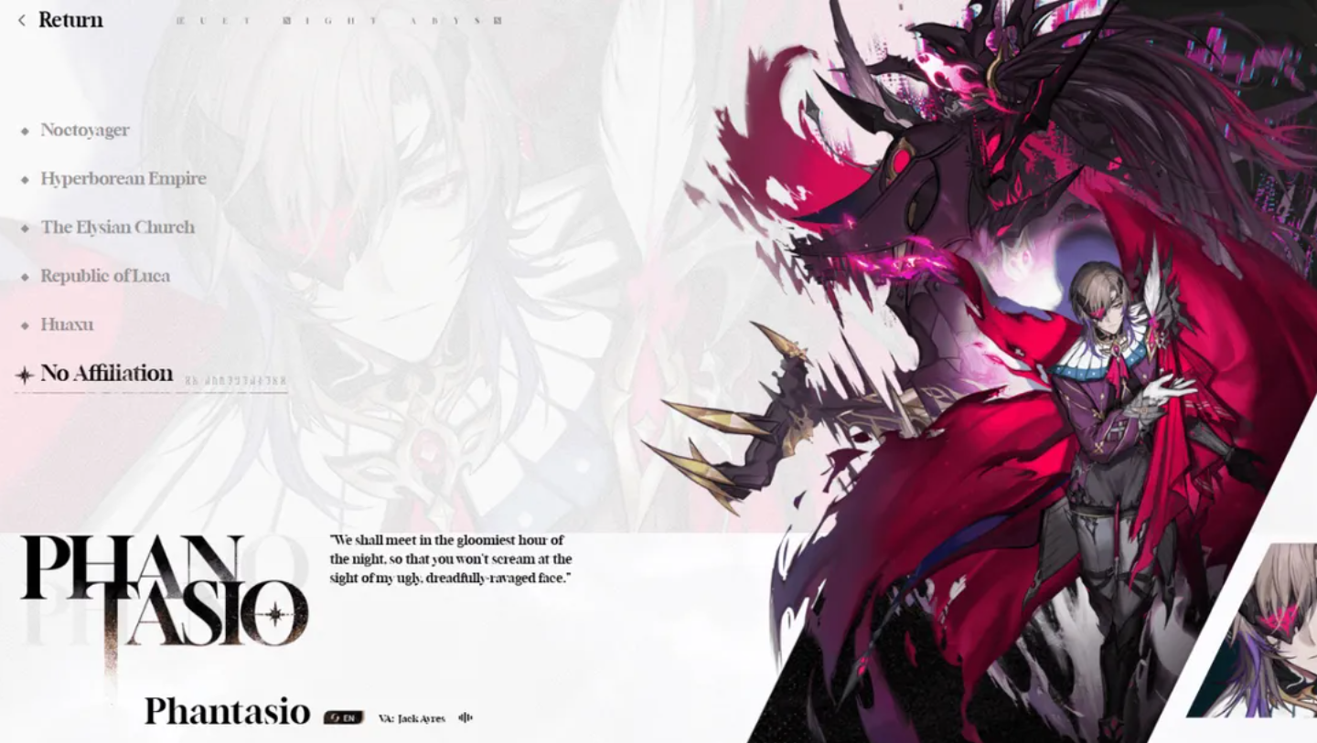 Duet Night Abyss — Phantasio build, skills, and team guide