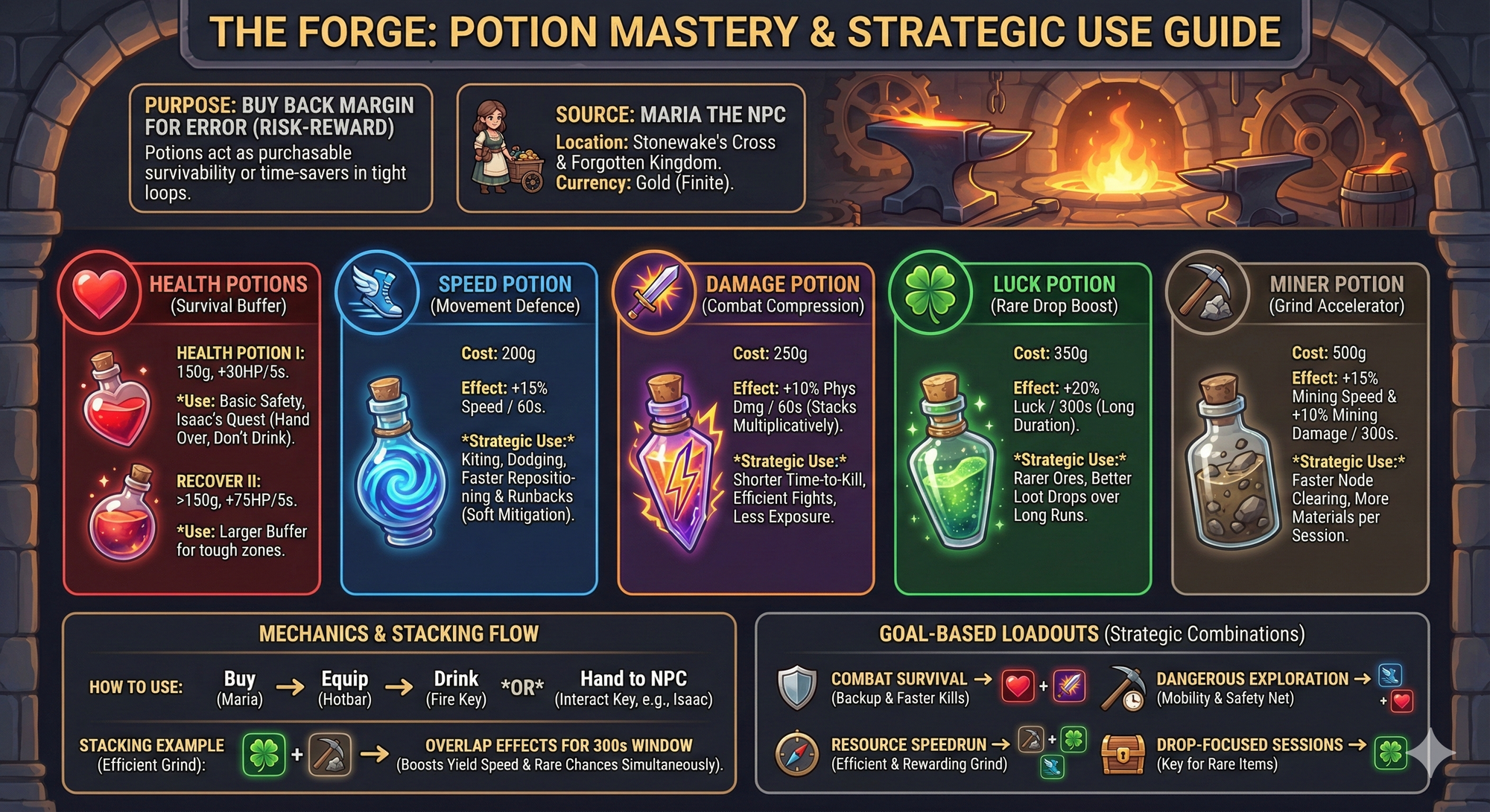Every potion in Roblox The Forge and how to use them well