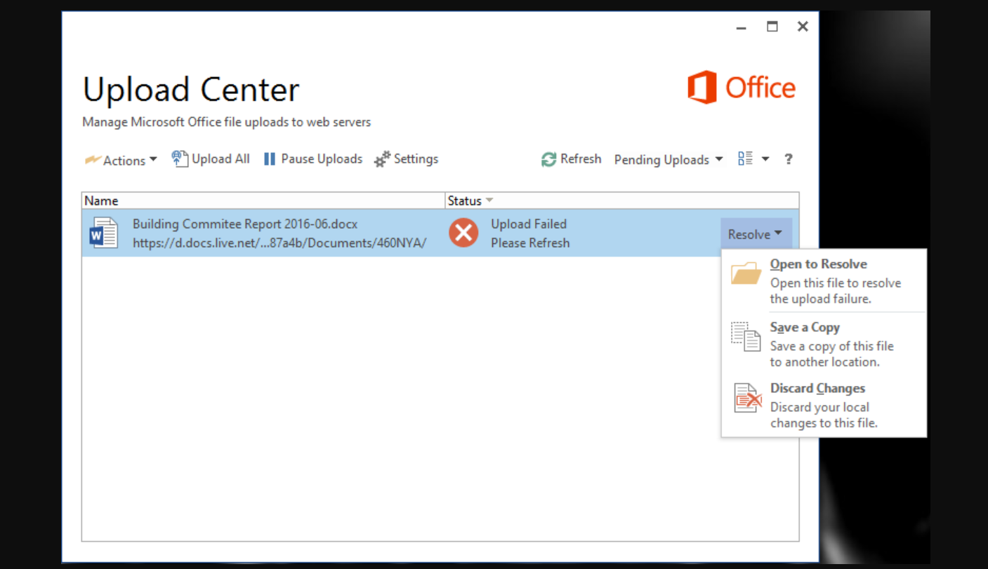 Disable Microsoft Office Upload Center in Windows (Office 2010–2016)