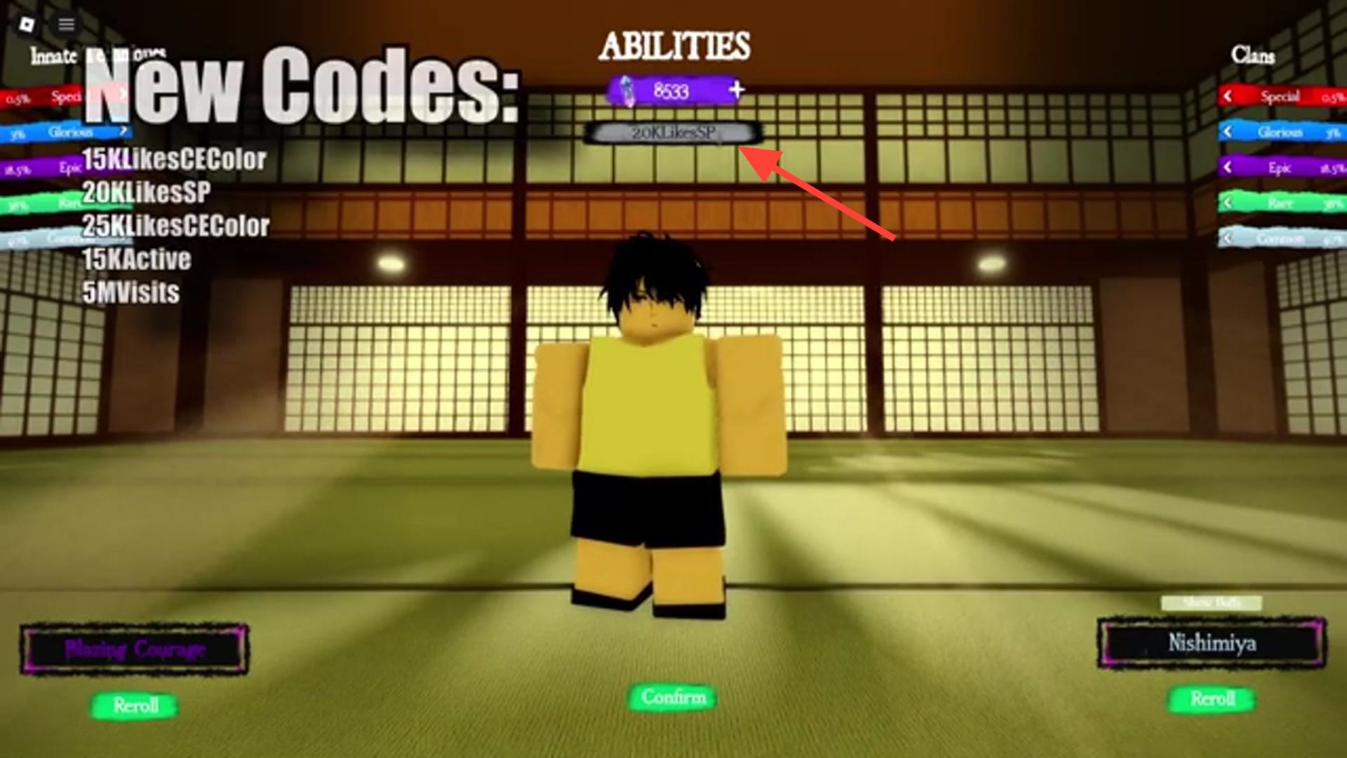 [Text Overlay: New Codes]