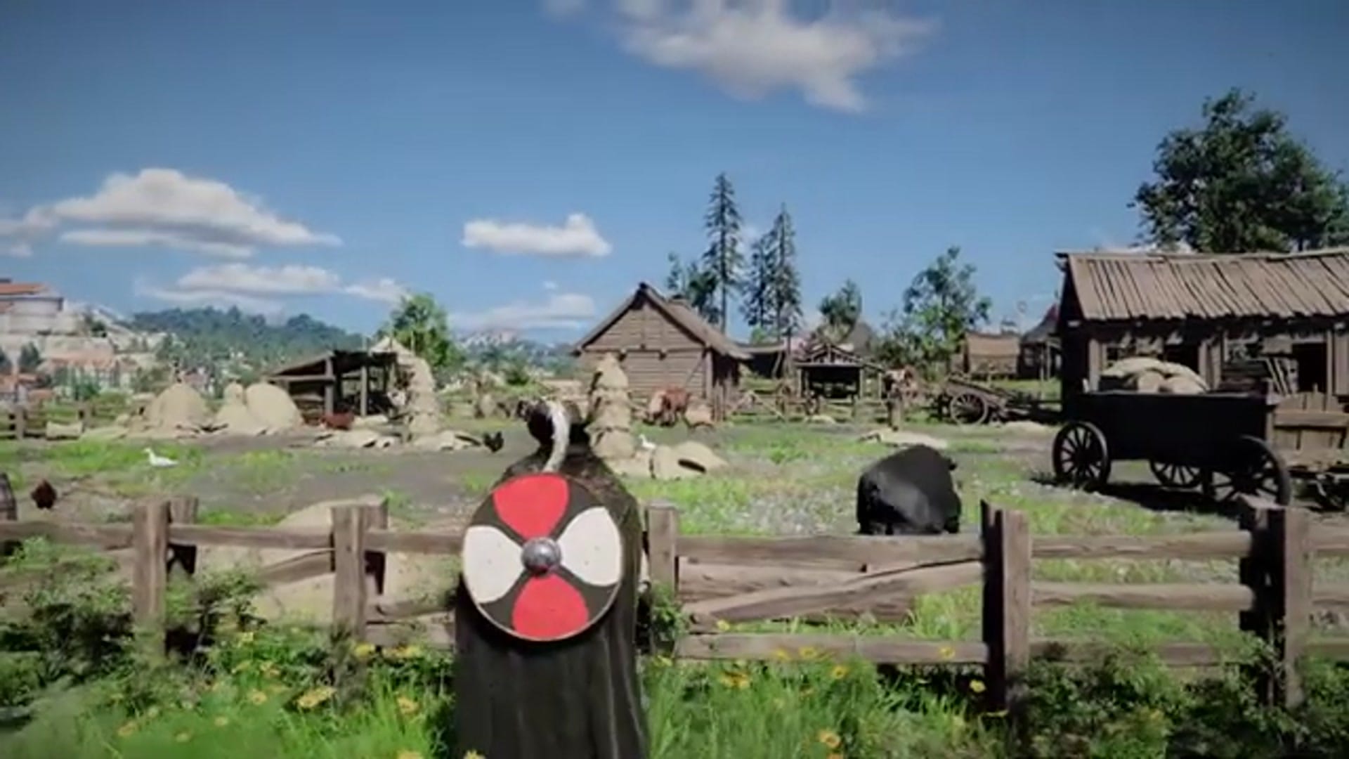 The player picks up a pig and carries it to a pen.