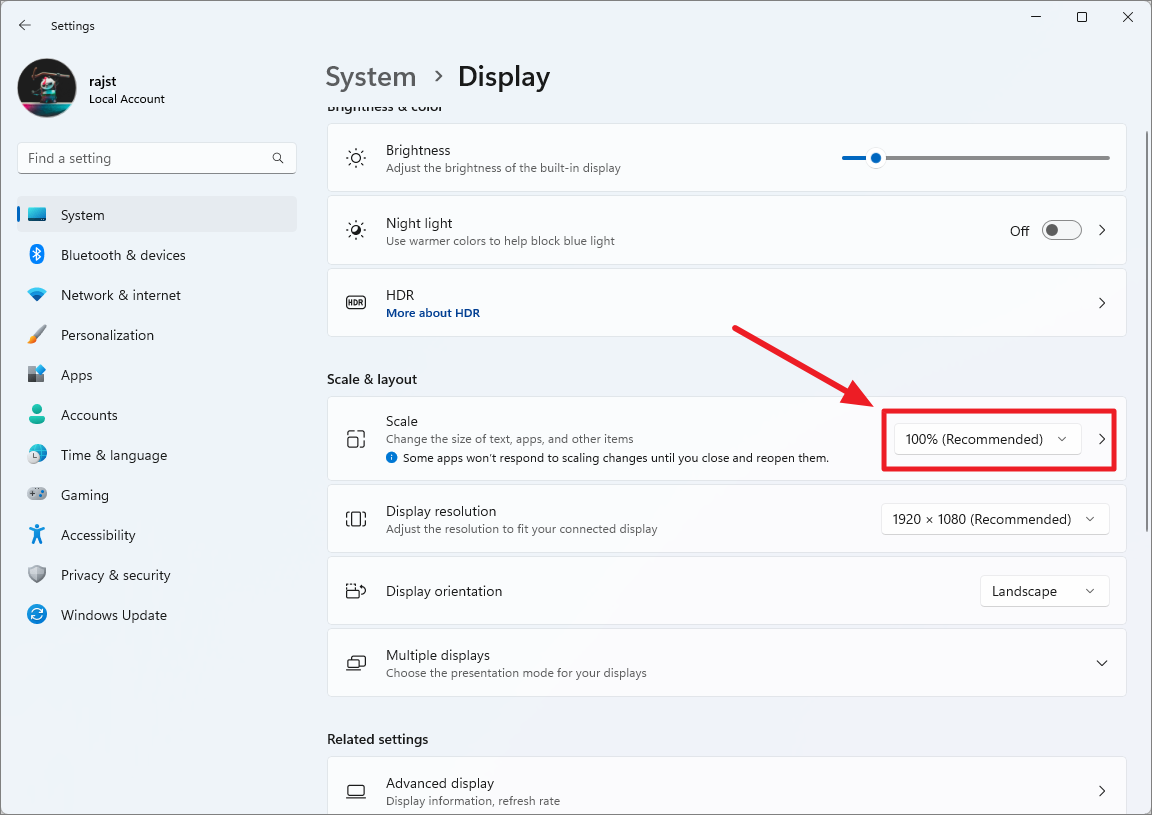 how-to-change-display-scaling-in-windows-11