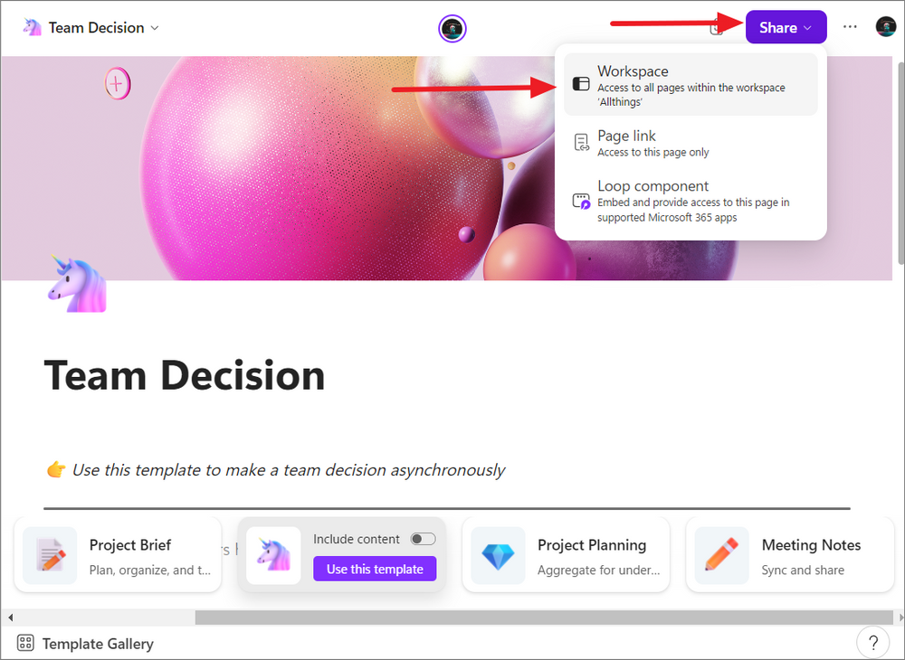 How to Share a Workspace in Microsoft Loop