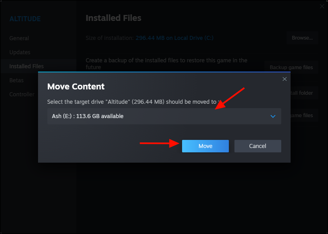 How to move a steam game to another drive