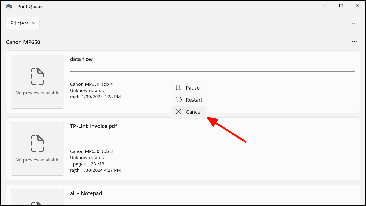 How to View and Delete Print Queue in Windows 11