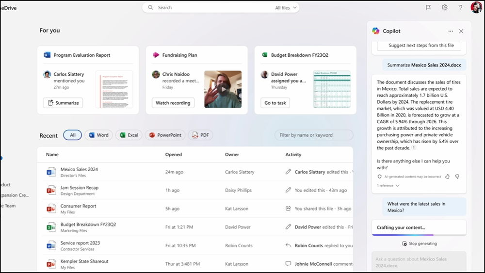 CAN COPILOT SEARCH NETWORK DRIVES visual data 3