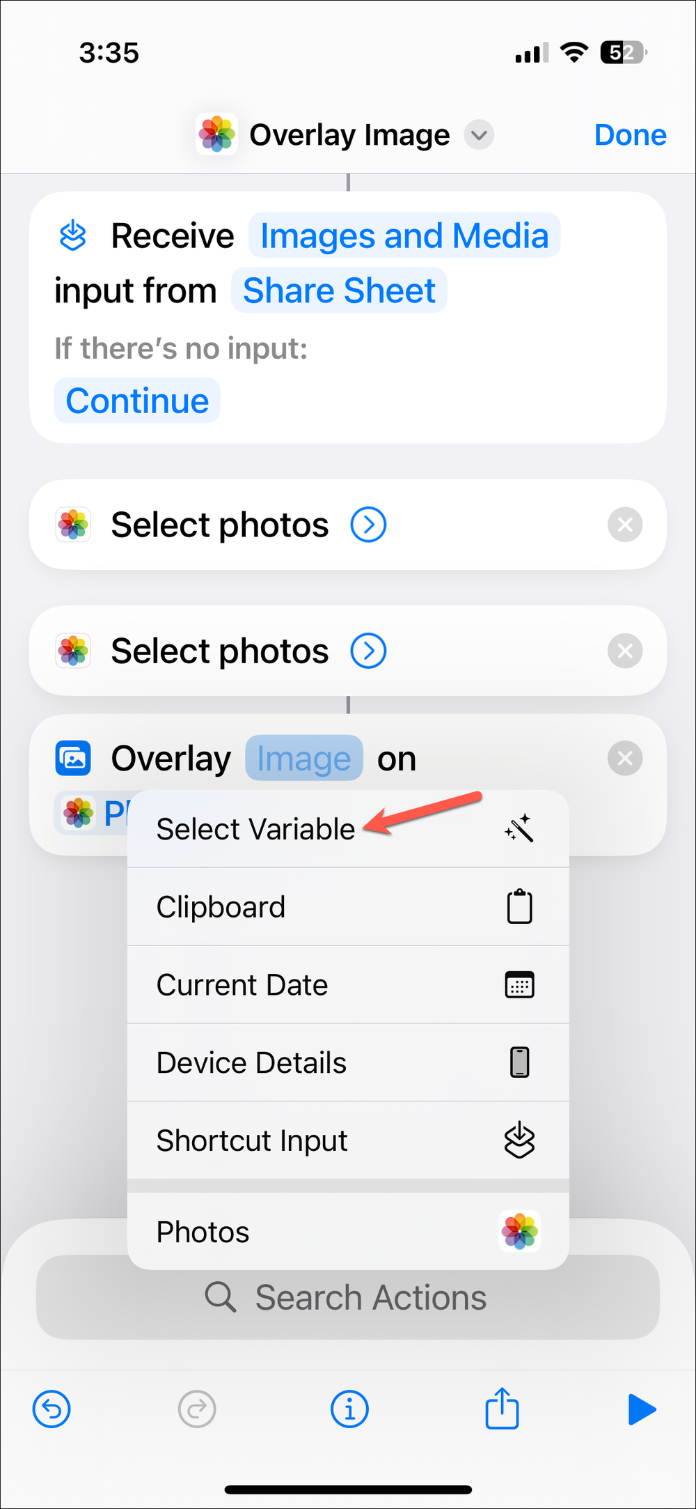 How to overlay images on iPhone with Shortcuts