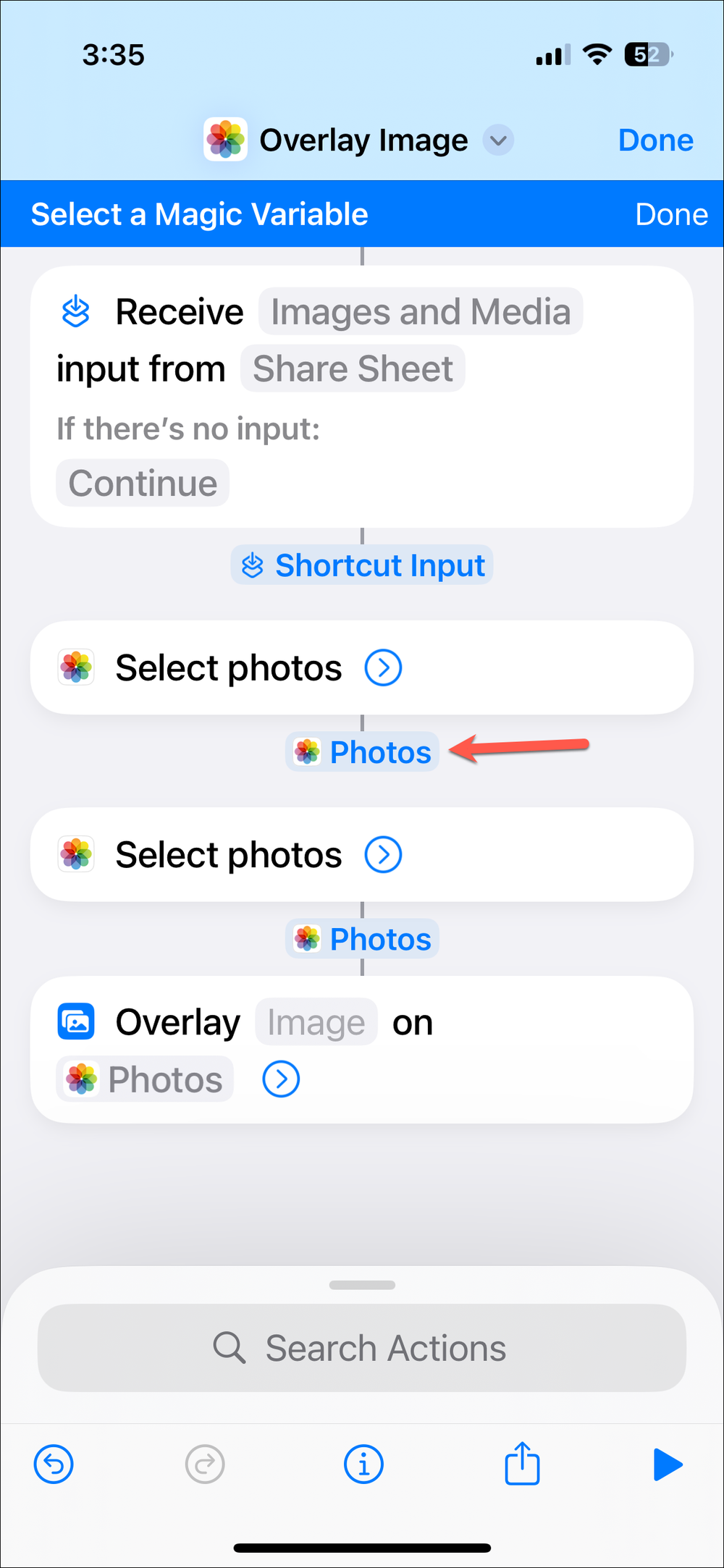 How to overlay images on iPhone with Shortcuts