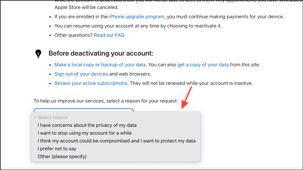 How to delete or deactivate your Apple account