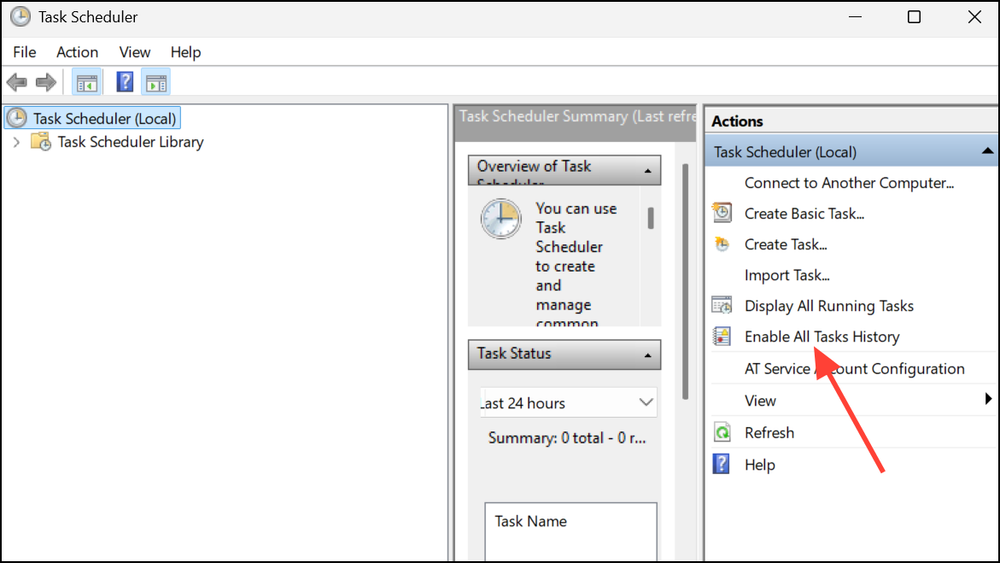 Enable, View, and Clear Task Scheduler History in Windows 11