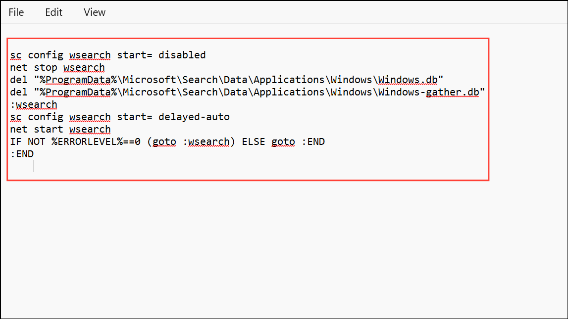 Rebuild Search Index on Windows 11