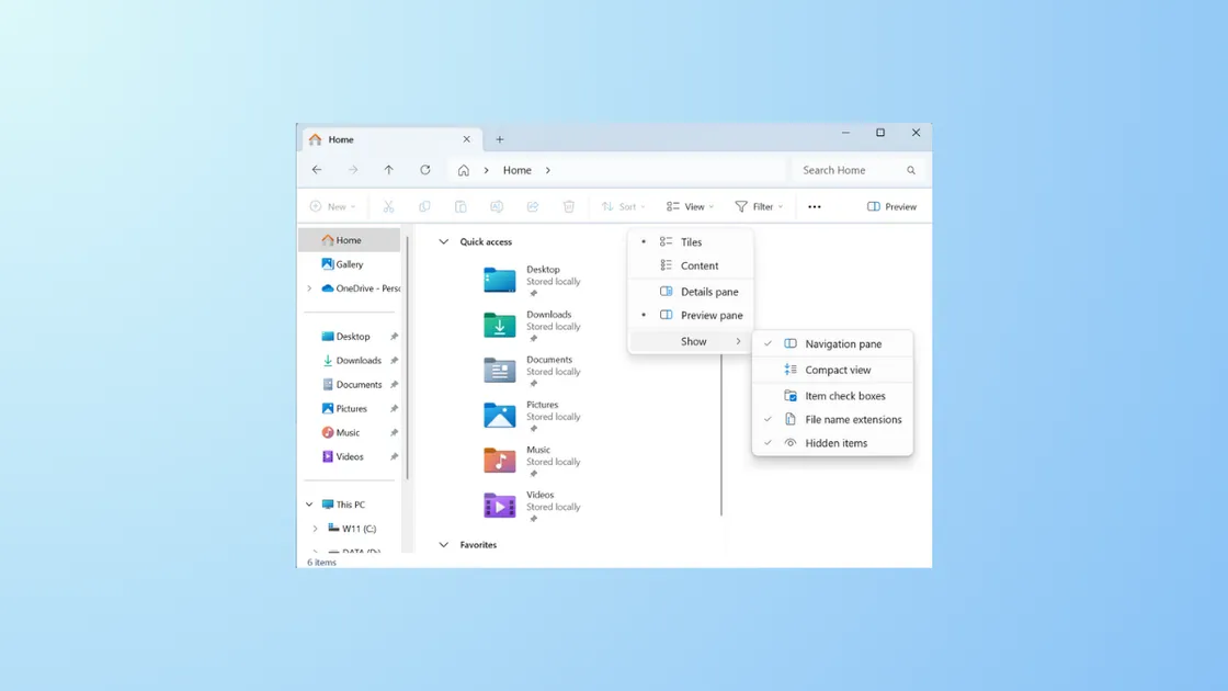 Enable Compact View and Details Pane in File Explorer on Windows 11