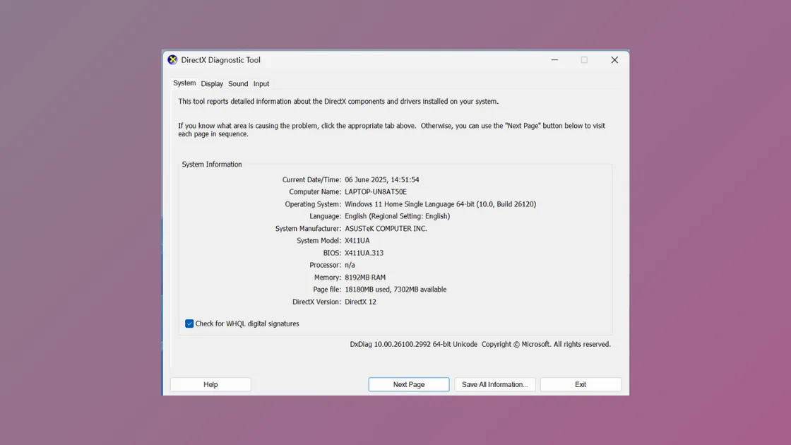 Use DirectX Diagnostic Tool for Troubleshooting in Windows 11