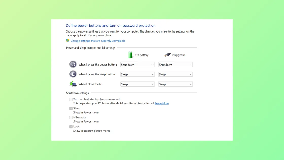 Fix Turn On Fast Startup Missing on Windows 11