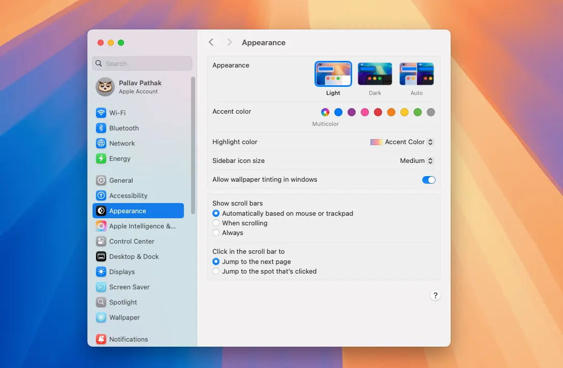 Change the System Font and Accent Colors in macOS 15