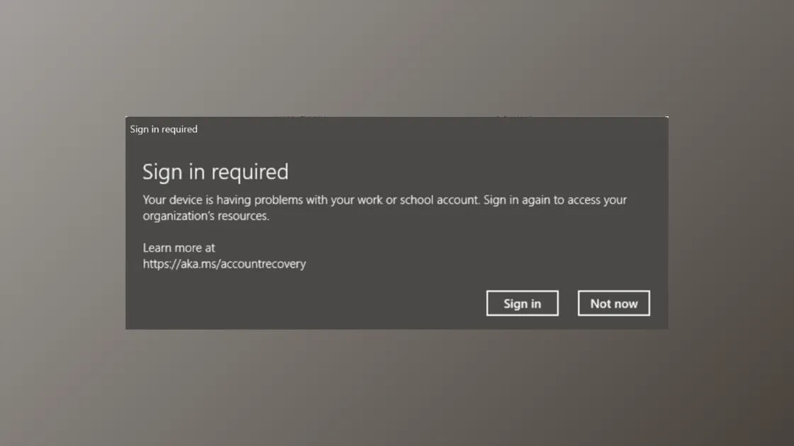 How to Fix "Sign In Required – Your Device Is Having Problems With Your Work or School Account" Error on Windows 11