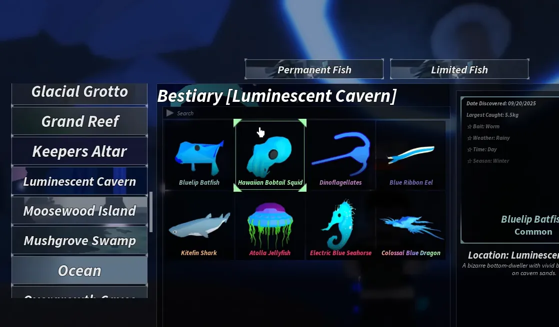 Fisch Luminescent Cavern Bestiary — 100% completion guide