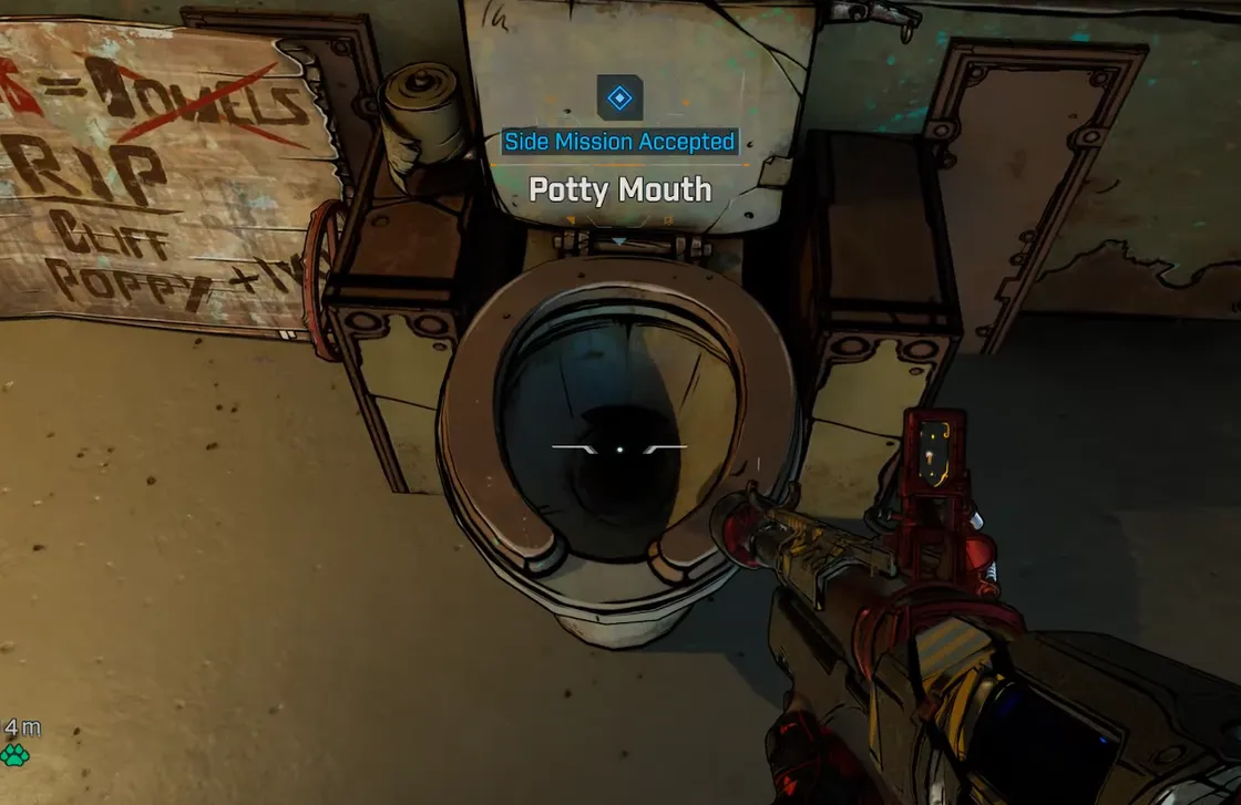 Borderlands 4 Potty Mouth — Give GenIVIV to Moxxi or the jukebox