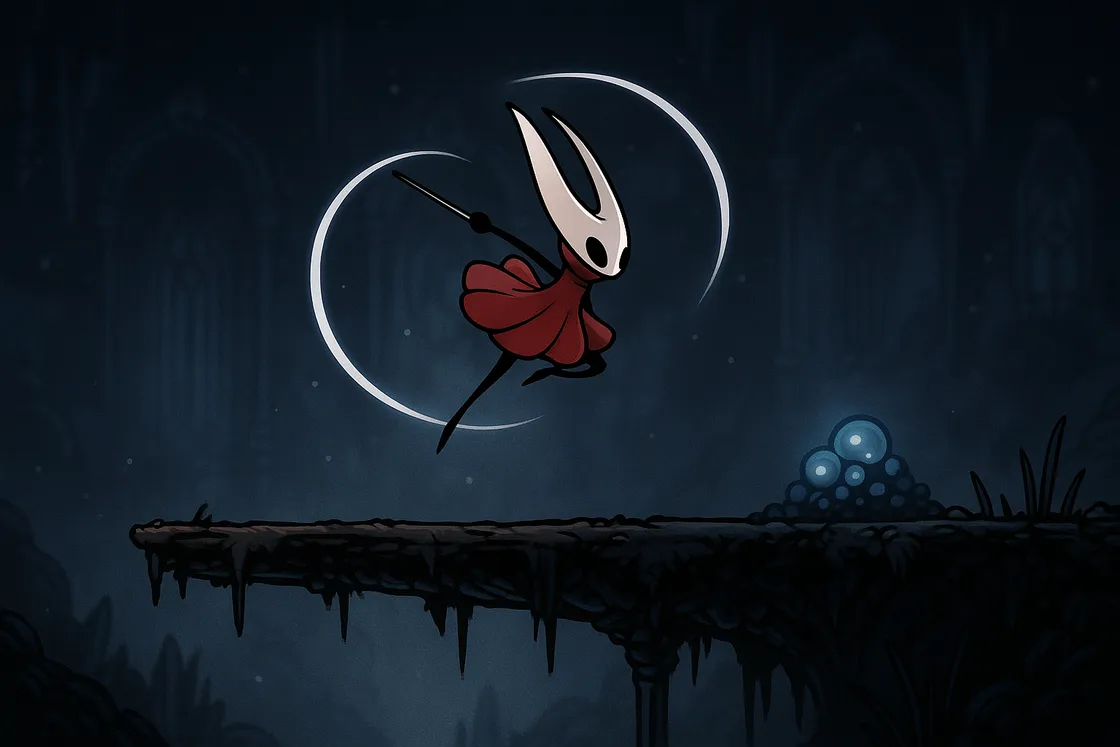 Silksong double jump: gain height with air dash and pogo chains