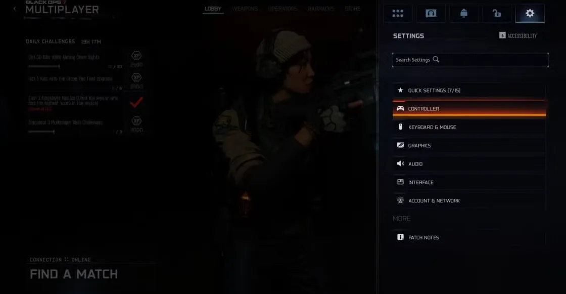 Black Ops 7 controller settings — faster aim, smoother movement
