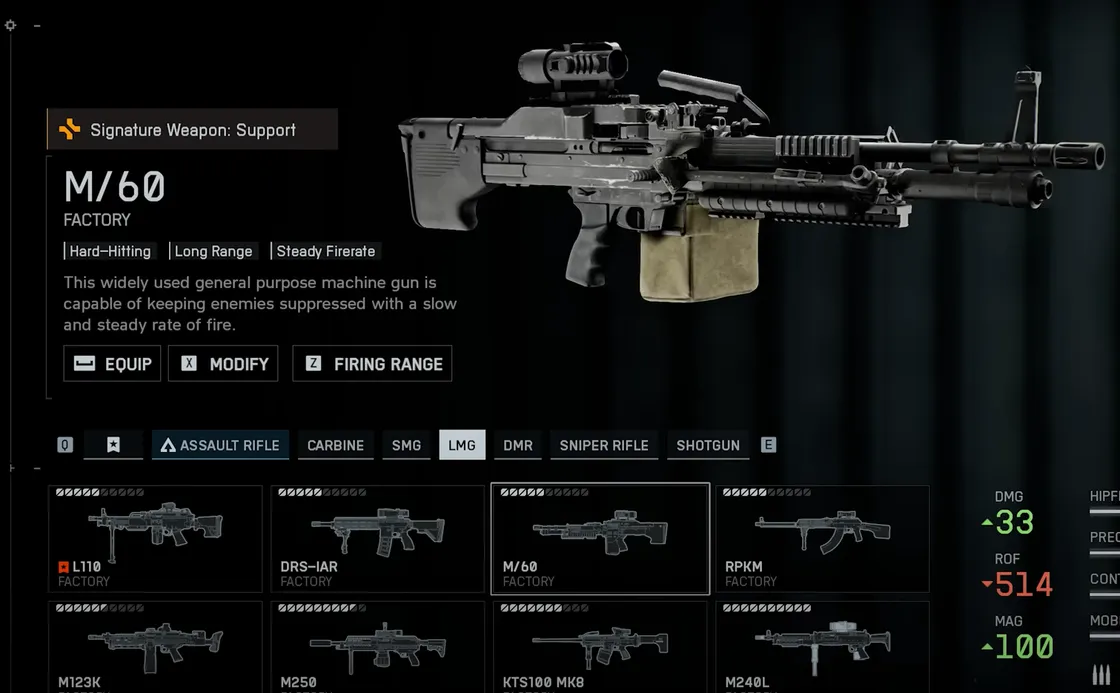 Battlefield 6 M/60 attachments — best agile Support build