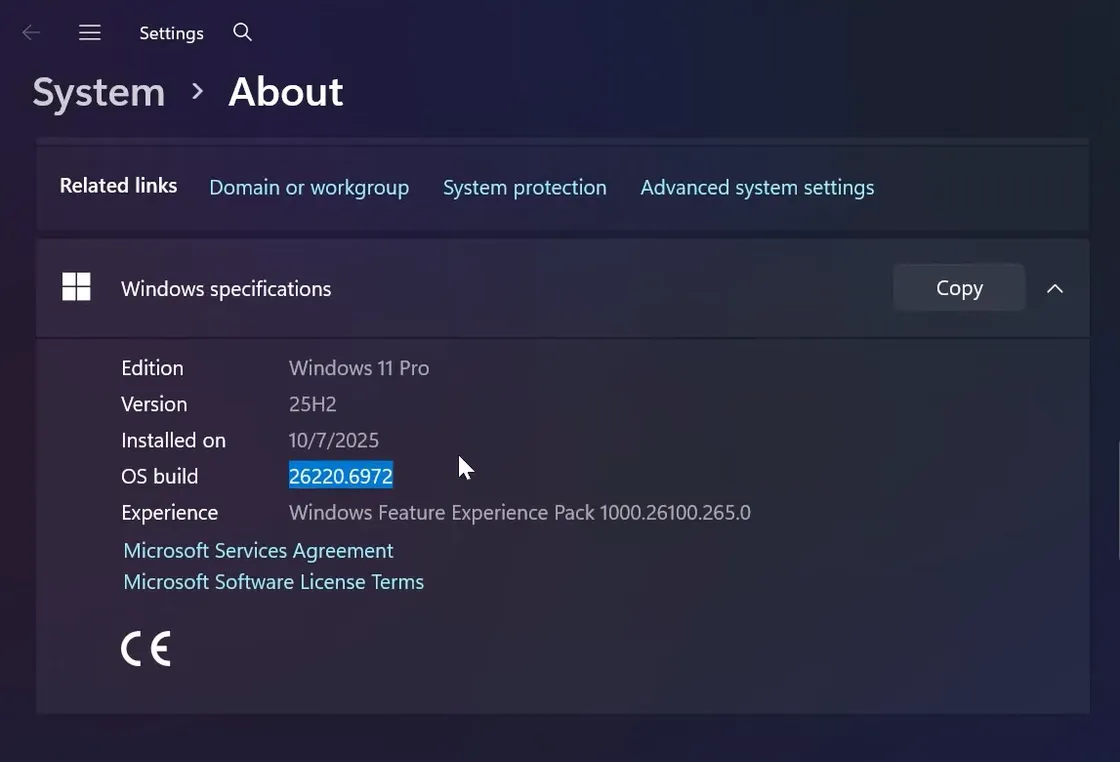Enable new dark mode dialogs in Windows 11 (25H2 Insider)
