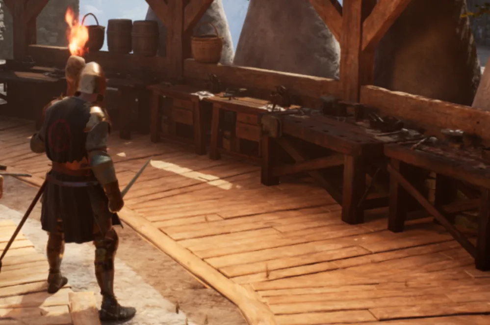 Pax Dei weaponsmithing guide — efficient leveling, benches, and tiers