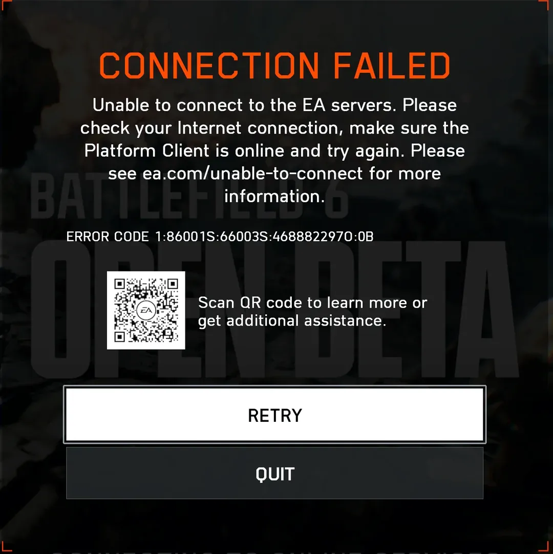 Battlefield 6 error 1:8600 — what it means and how to fix it