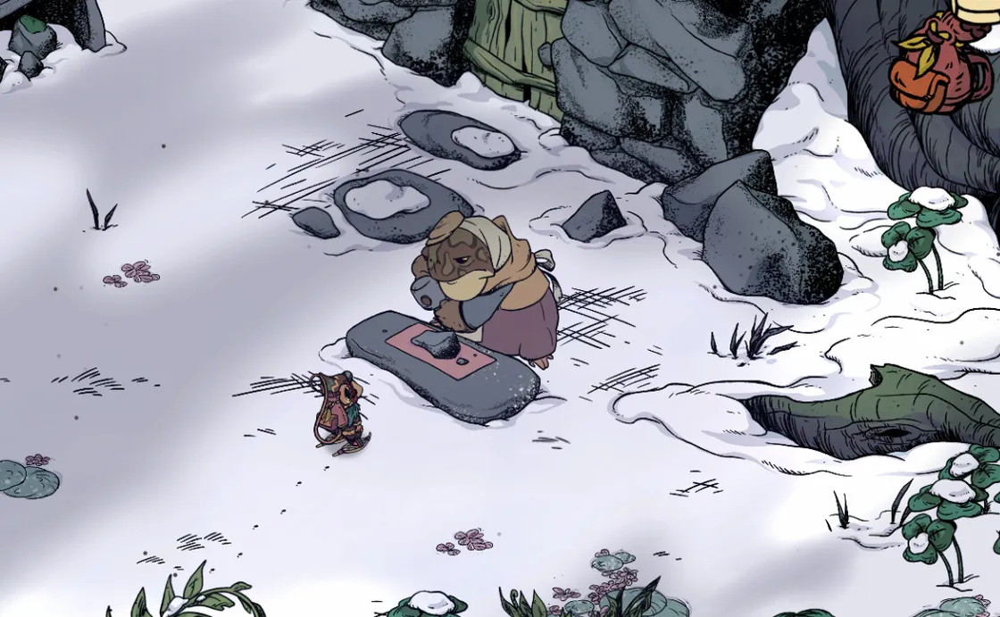 Winter burrow find aunty and repair the bridge to her burrow