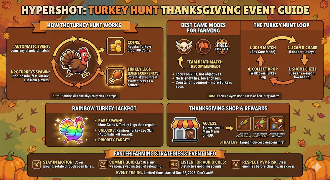 Turkey Hunt Event Guide for Hypershot: Fastest Ways to Farm Turkey Legs and Clear the Thanksgiving Shop