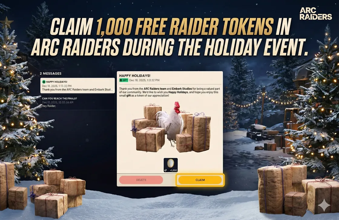 Claim 1,000 free Raider Tokens in ARC Raiders during the holiday event