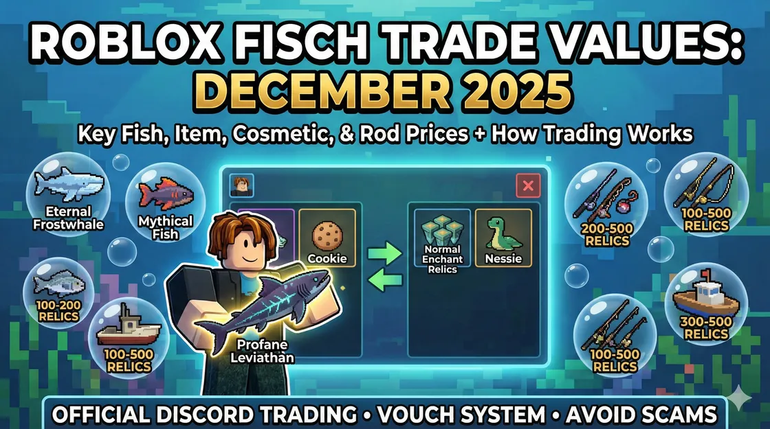 Roblox Fisch trade values for December 2025