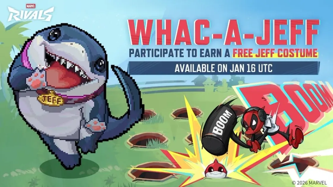 Marvel Rivals Whac-a-Jeff event: How to unlock Jeff’s free 8‑Bit Bash skin