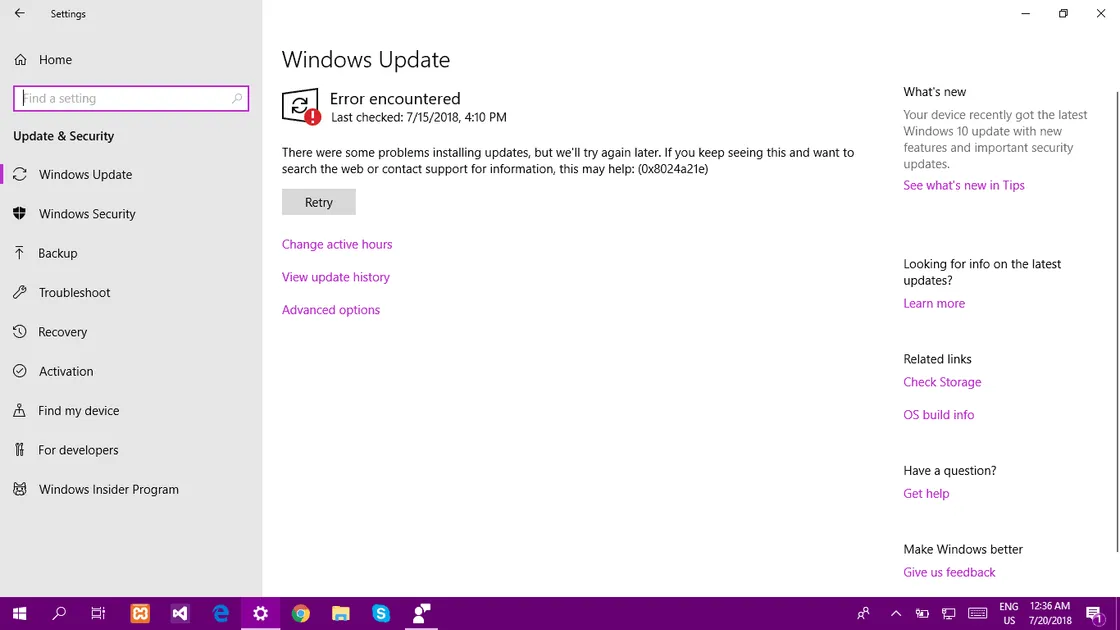FIX: Windows 10 Update Error (0x8024a21e)