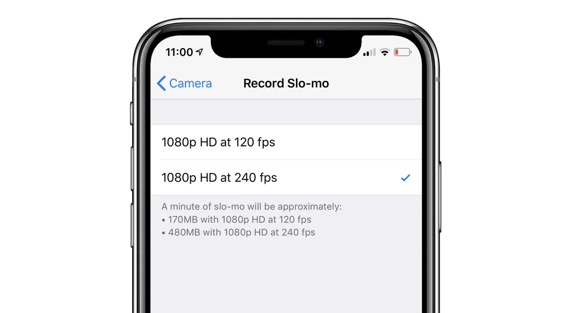 iPhone XS and iPhone XR record slow motion videos at 240 fps only