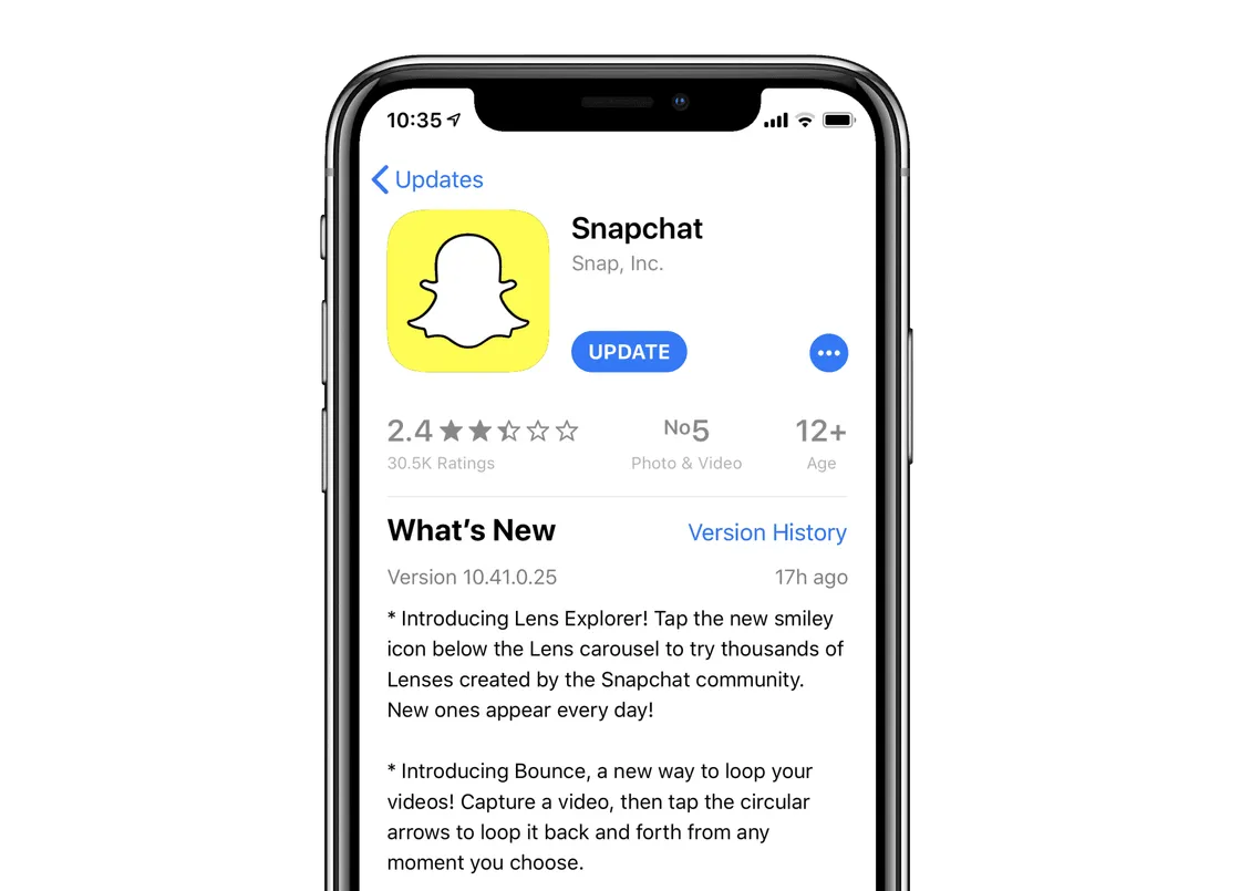 Snapchat app updated with two new features: Lens Explorer and Bounce