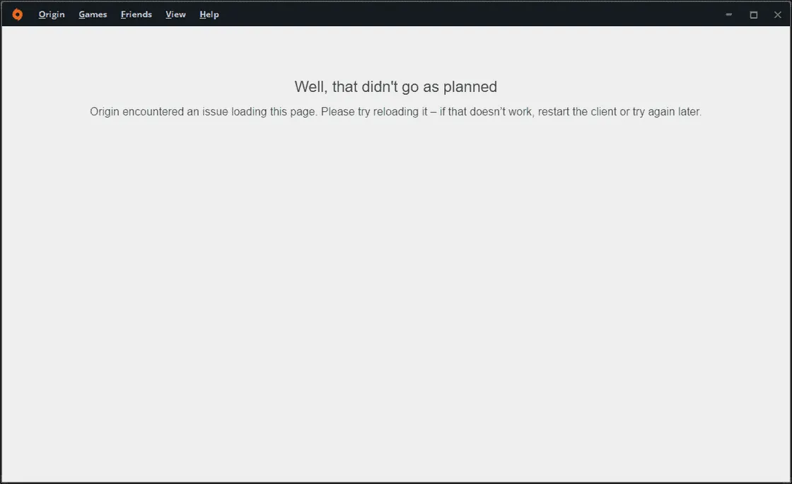 How to fix "Origin encountered an issue loading this page" error