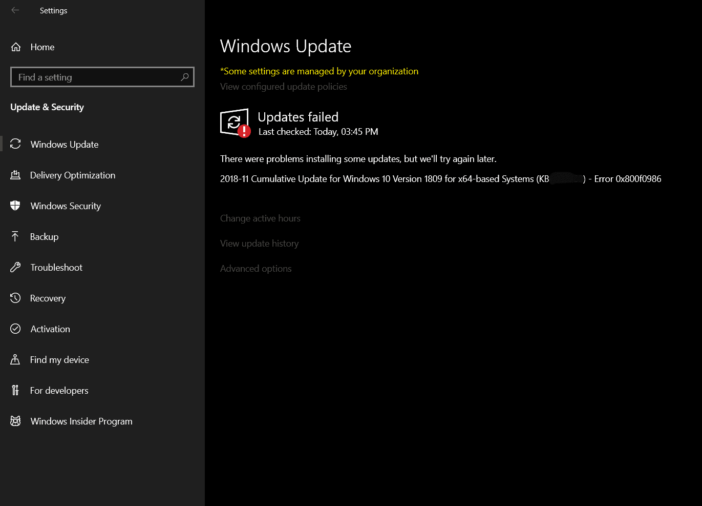 FIX: Windows 10 Update (KB4483235) Failed To Install With Error 0x800F0986