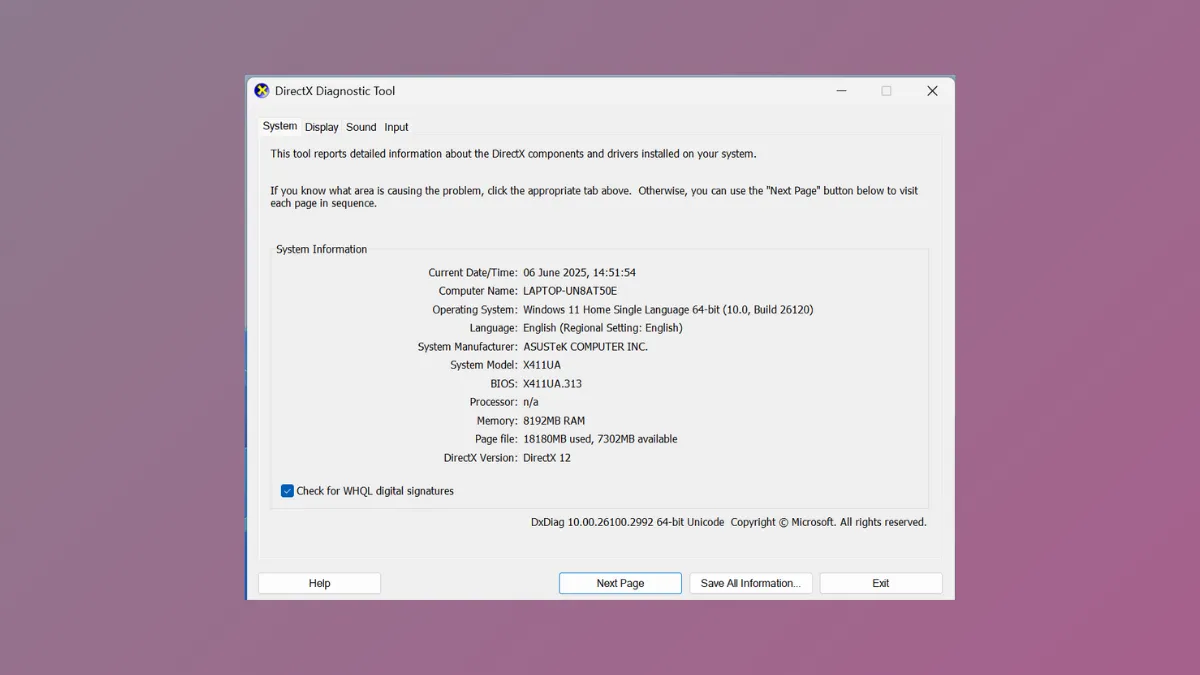Use DirectX Diagnostic Tool for Troubleshooting in Windows 11